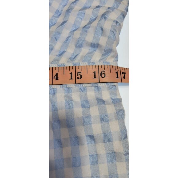 Madewell Sundress Women’s Size 14 Sleeves Plaid White/Blue Lined Midi - Picture 9 of 12